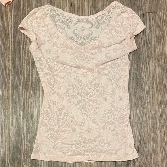 Pink Lace Short Sleeve Top - Picture 2 of 3